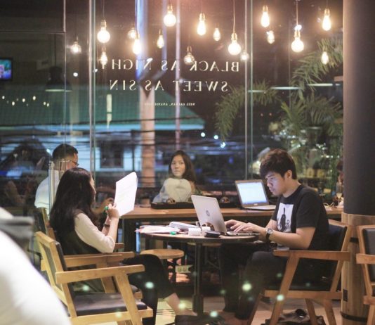 coffee shop jogja man woman people kerja